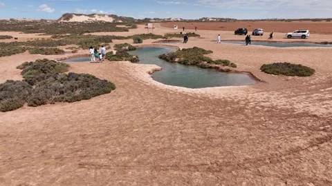 Dakhla, Morocco – [Month Day, Year]: Visitors gather around natural desert Vídeos de archivo 339072553