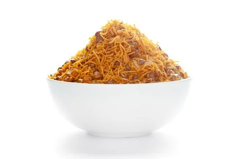 Dal Bijli or Dal moth in a white ceramic bowl, roasted Masoor Dal Stock Photos