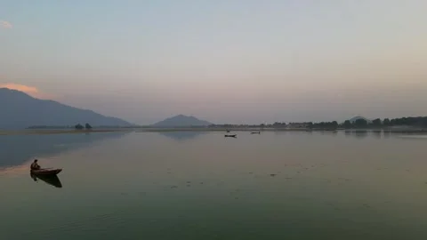 Dal Lake Drone Shot Stock Footage 314186946
