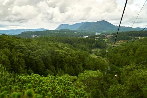 Dalat Cable Car at Robin Hill to the Truc Lam pagoda. Dalat, Vietnam. With Stock Photos
