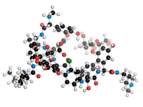 Dalbavancin antibiotic molecule Illustrazione stock