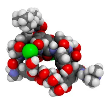 Dalbavancin antibiotic molecule Illustrazione stock