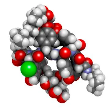 Dalbavancin antibiotic molecule Stock Illustration