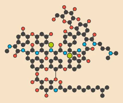 Dalbavancin glycopeptide molecule Illustrazione stock