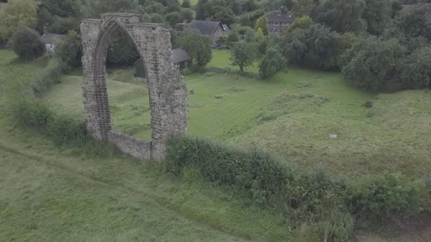 Dale Abbey Aerial Stock Footage