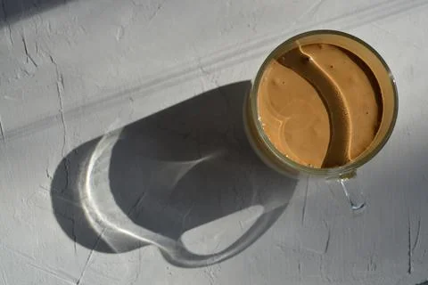 Dalgon coffee. Minimum composition. View from the top Stock Photos