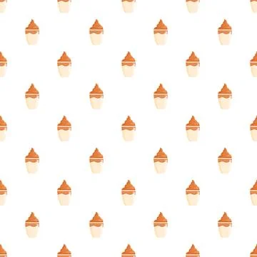 Dalgona coffee creamy topping vector pattern design 库存插图