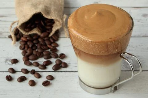 Dalgona coffee cup Stock Photos