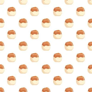 Dalgona coffee dessert seamless pattern design Stock Illustration