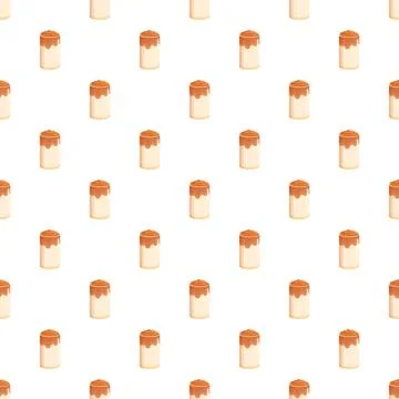 Dalgona coffee latte drink seamless pattern background Stock Illustration