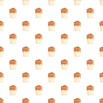 Dalgona coffee pattern creating a seamless background Stock Illustration