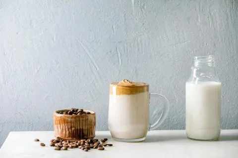 Dalgona frothy coffee Stock Photos