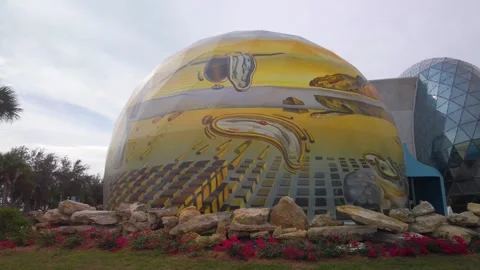 Dali Museum  and Geodesic Dome at the Dali Museum. December 20, 2023 Stock Footage 259311908