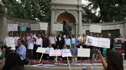 Dalit Protest Against Caste System in Washington, DC Video stock 81689096