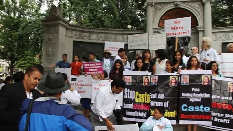 Dalit Protest Caste System= Video stock 81689122