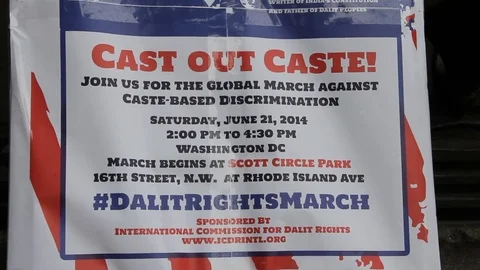 Dalit Rights Protest Sign Video stock 81689027
