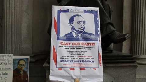 Dalit Rights Protest Sign Video stock 81689051