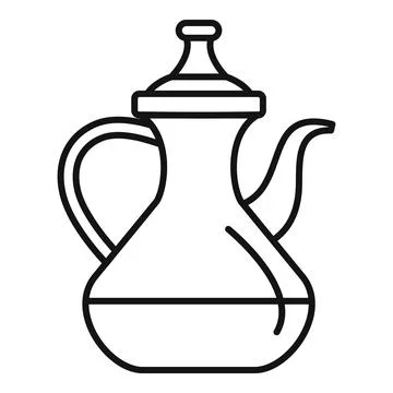 Dallah arabic coffee pot icon line art Stock Illustration