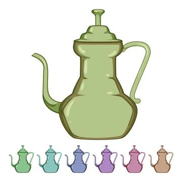 Dallah arabic tea pot cartoon vector graphic Stock Illustration