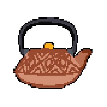 Dallah arabic tea pot pixel art vector illustration Stock Illustration