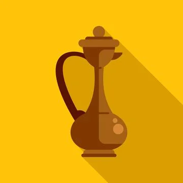 Dallah coffee pot flat design vector icon Stock Illustration