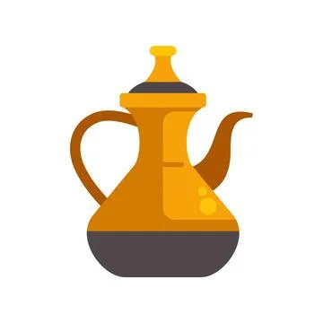 Dallah coffee pot icon representing middle eastern tradition Stock Illustration
