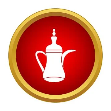 Dallah coffee pot icon representing middle eastern culture Stock Illustration