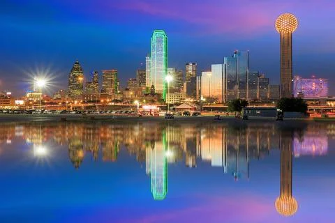 Dallas City skyline at twilight Stock Photos