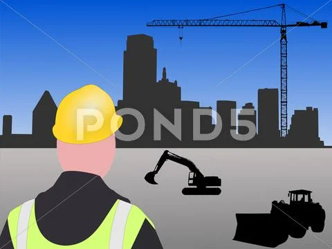 Dallas construction site Stock Illustration