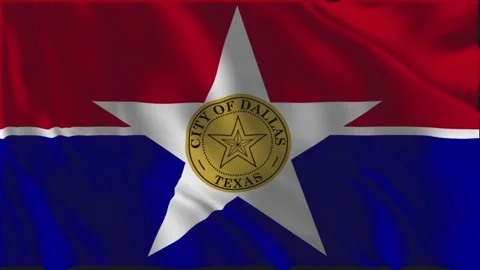 Dallas flag waving slowly Vídeo Stock 340234971
