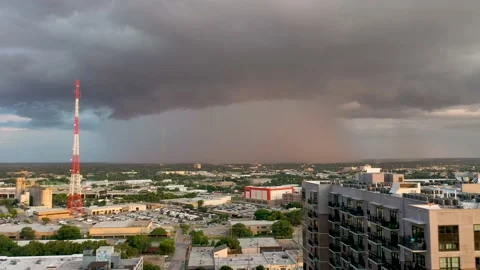 Dallas Landscape rainstorm rolling in across North Texas skyline. Stock Footage 164609258
