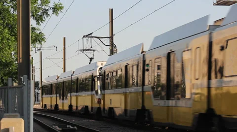Dallas Lightrail train passing by Video stock 49683948