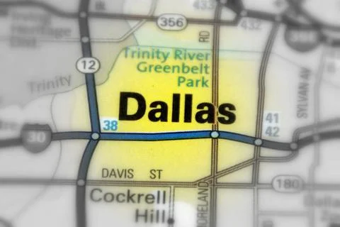 Dallas on a map Stock Photos