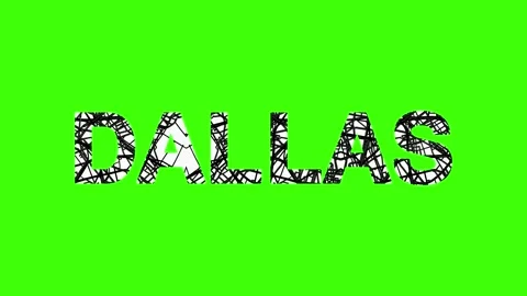 Dallas map texture inside bold city name on green screen Stock Footage 312111865