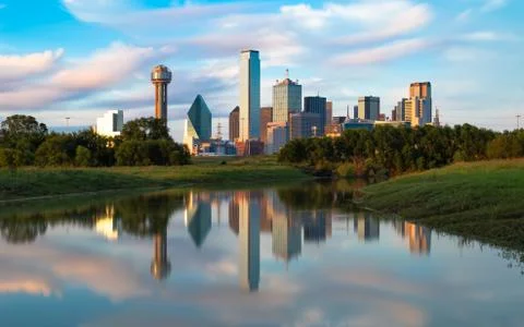 Dallas Over Trinity Stock Photos