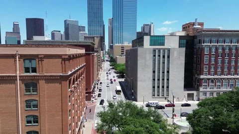 Dallas Schoolbook Depository and Dealey Plaza Stock Footage 241531553