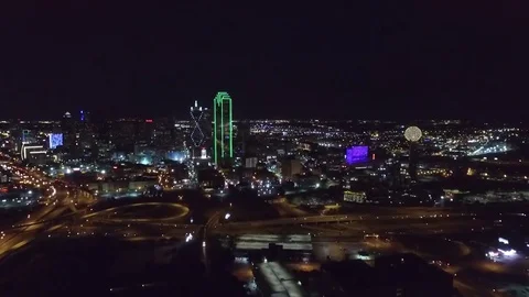 Dallas Skyline Night 60fps 04 Stock Footage