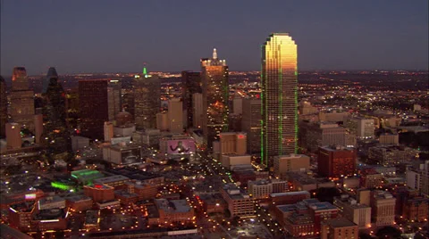 Dallas Skyline Reflection Stock Footage 38608304
