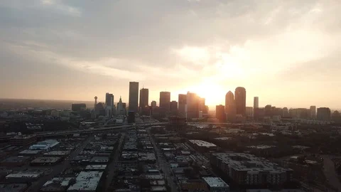 Dallas Skyline (Sunset) Stock Footage 88592003