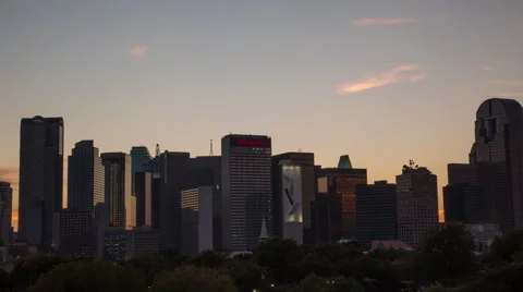 Dallas Skyline - Sunset Time lapse Stock Footage
