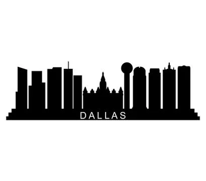 Dallas skyline on white background Stock Illustration