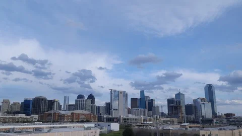 Dallas Texas day time cloud city skyline timelapse Stock Footage