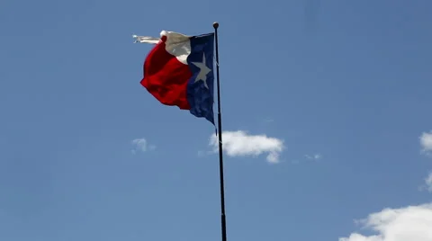 Dallas Texas Flag Flies In the Wind Stock Footage 51552629