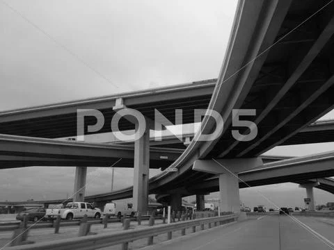 Dallas Texas overpasses and roads Stock Photos