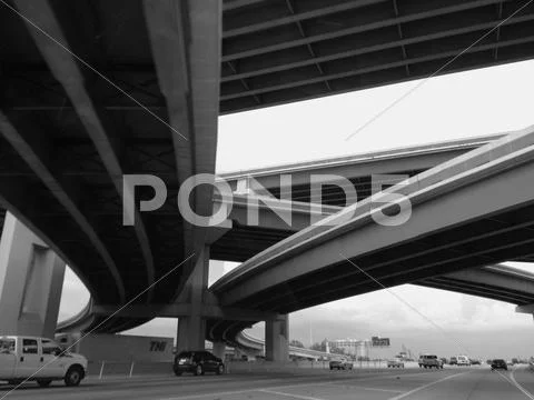 Dallas Texas overpasses and roads Stock Photos