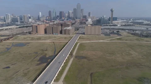 Dallas, Texas Skyline over Commerce Street Bridge Stock Footage 102575659
