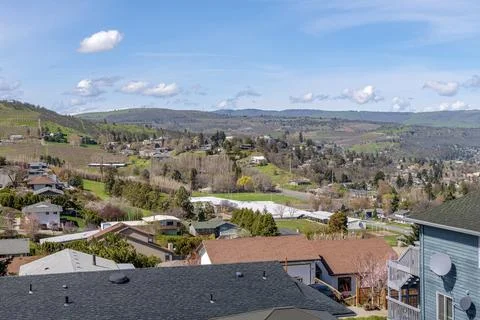 The Dalles Oregon a panoramic view. Stock Photos