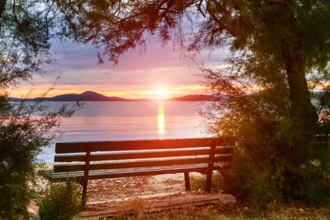 Dalmatia sunset in bay Foto stock