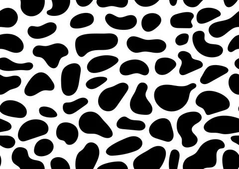 Dalmatian or cow seamless pattern animal spot print on white skin. Stock Illustration