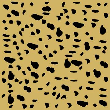 Dalmatian pattern. Horizontal background, black chaotic spots highlighted Stock Illustration